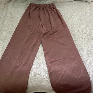 Charlotte Russe Pastel Pink Satin/Silk Wide Leg Pants (XS)